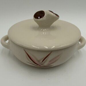 Vintage 1940's Winfield Ware Pottery Dragon Flower 5 1/2" Covered Casserole Dish